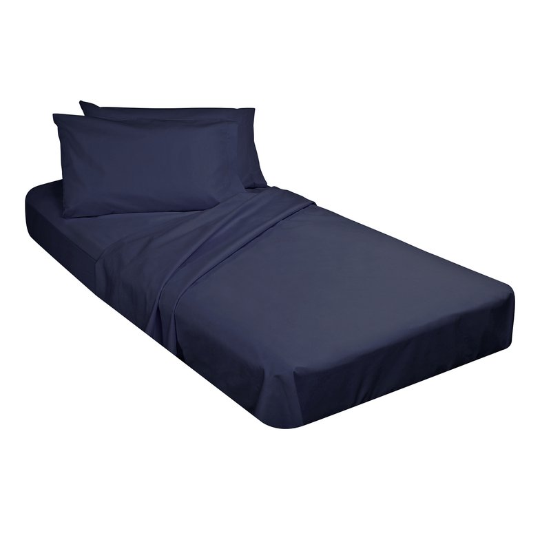 navy blue cot sheet