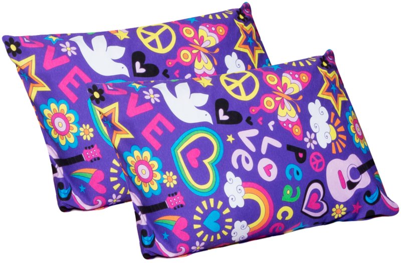 Jersey Knit Pillow Cases 2 Pc Peace Love Purple Item Jkp 2p Pc