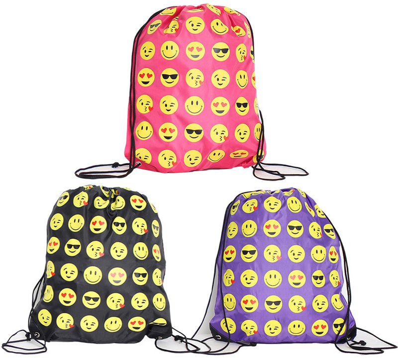 emoji drawstring backpack