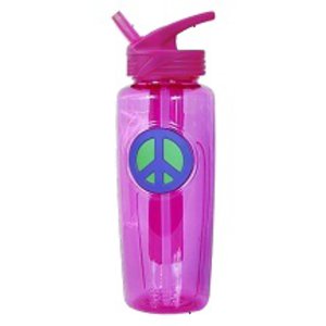 O2COOL Breezy Sip Water Bottle With Removeable Handheld Battery Powered  Fan(Pink)