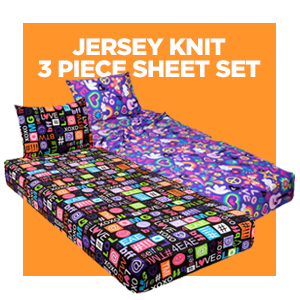 Jersey Knit 3 Piece Sheet Set